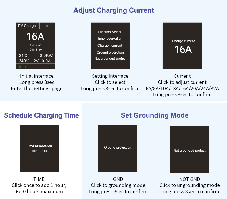 American Standard Charging Pile 3.84Kwtype1 New Energy Vehicle Portable Charging Gun 16A Fast Charging