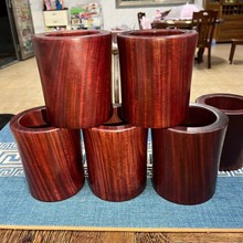 小叶紫檀木大号笔筒  大根整料加工