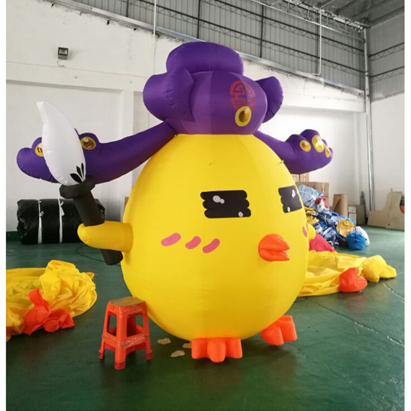 新款吉祥物小鸡 厂家批发开业庆典广告传媒人偶卡通 充气模型