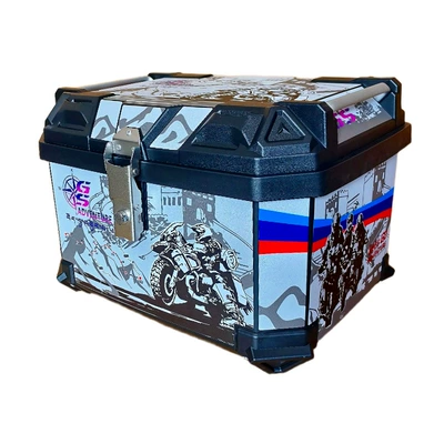 Motorcycle trunk | Thickened Anti-Fall Storage Box - 65l-no-3-white-leather-lining-backrest