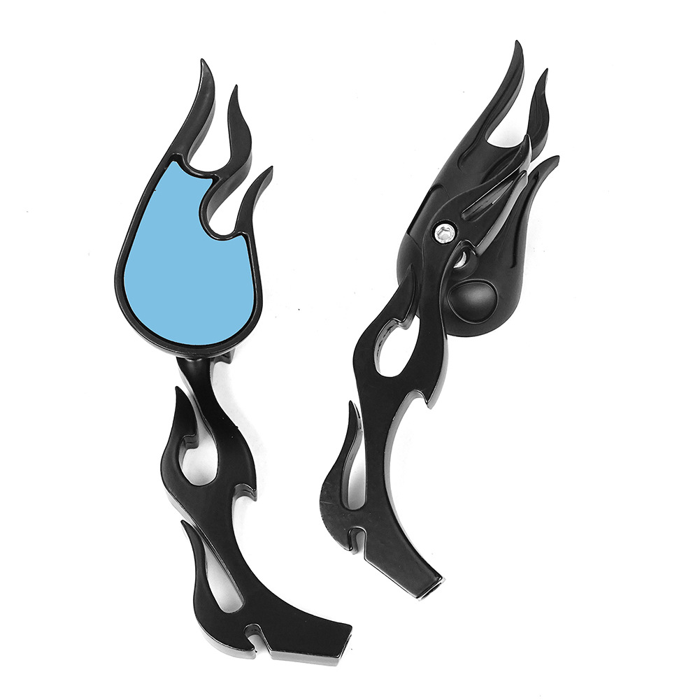 Universal model suitable for Harley Davidson Prince motorcycles, electric vehicle modified personalized flame retro rearview mirror