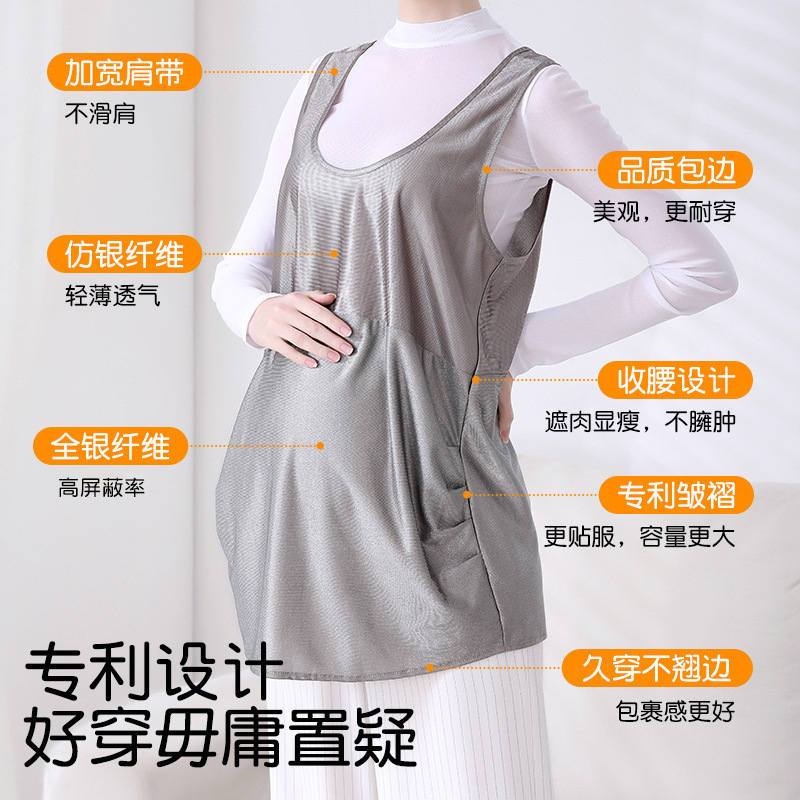 Radiation Protection Clothing for Pregnant Women, Vest-Style Radiation Protection Clothing, Belly Protection Clothing for Work, Computer Protection Workwear, Protective Clothing for Pregnant Women