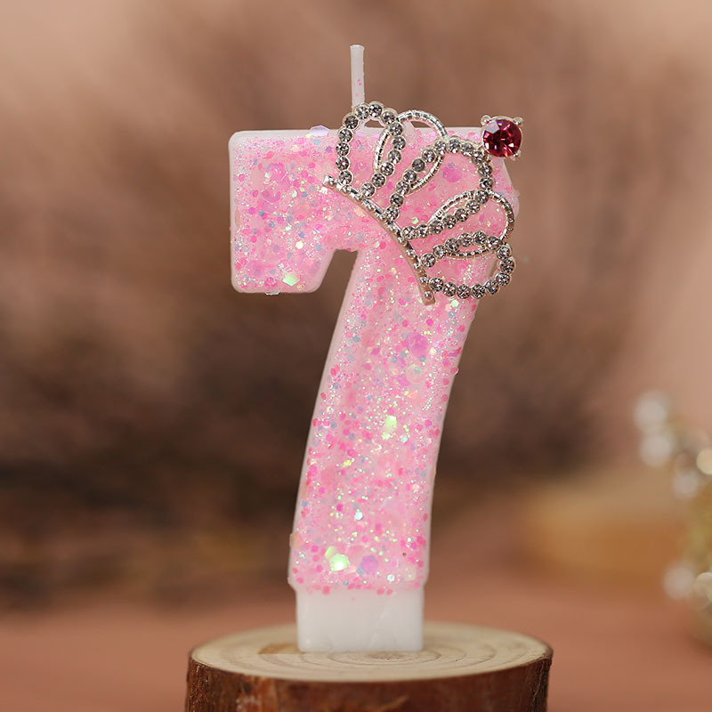 Corona digital rosa vela de cumpleaños mercancía transfronteriza temu amazon shein pastel decoración vela creativa