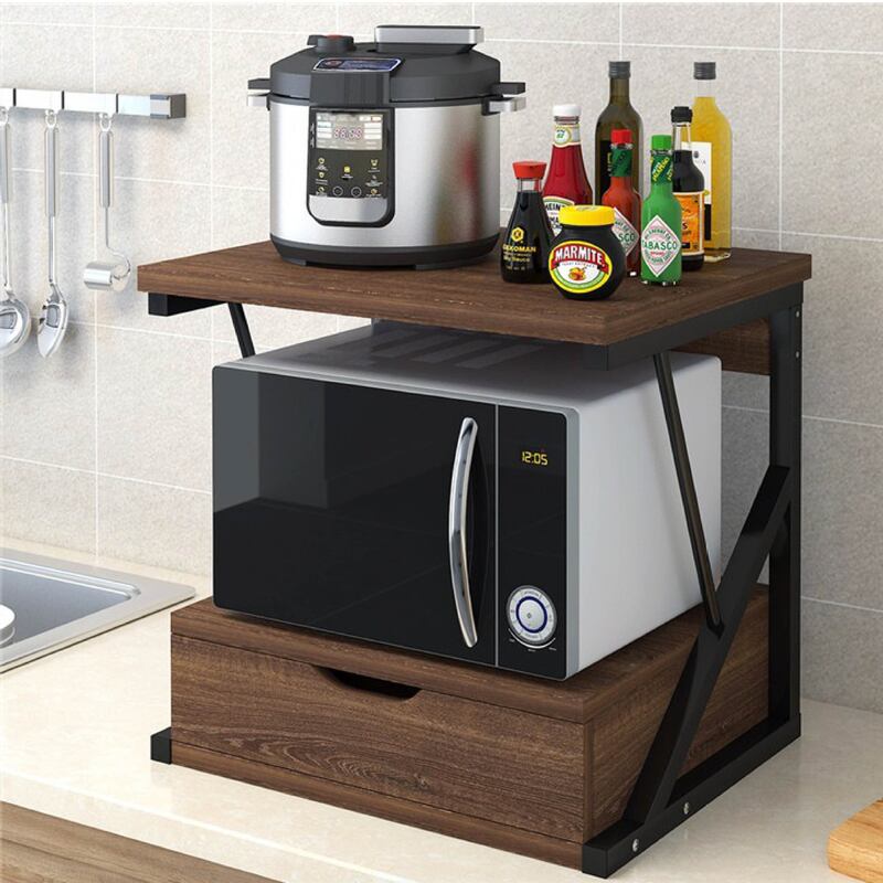 Microwave Oven Rack Kitchen Countertop Cabinet Layered Storage Rack Household Multifunctional Desktop Stand Storage Shelf