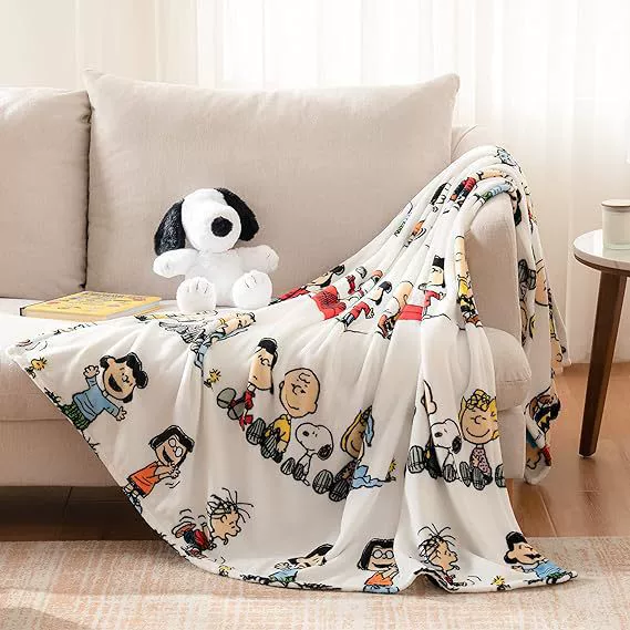 Трансграничный AliExpress милый мультфильм Snoopy фланелевый одеяло обеденный перерыв диван украшения одеяло завод прямых продаж