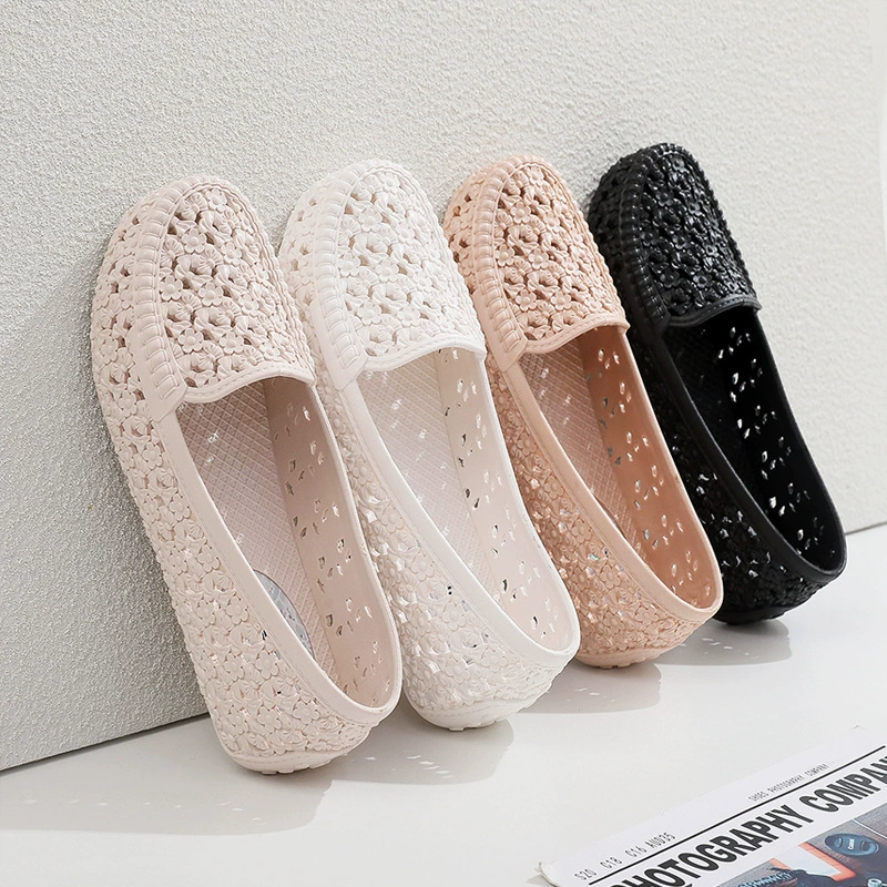 Сандалии женские летние плоские пластиковые туфли с полыми воздухопроницаемыми отверстиями обувь нескользящая медсестра обувь для беременных женщин обувь мама обувь