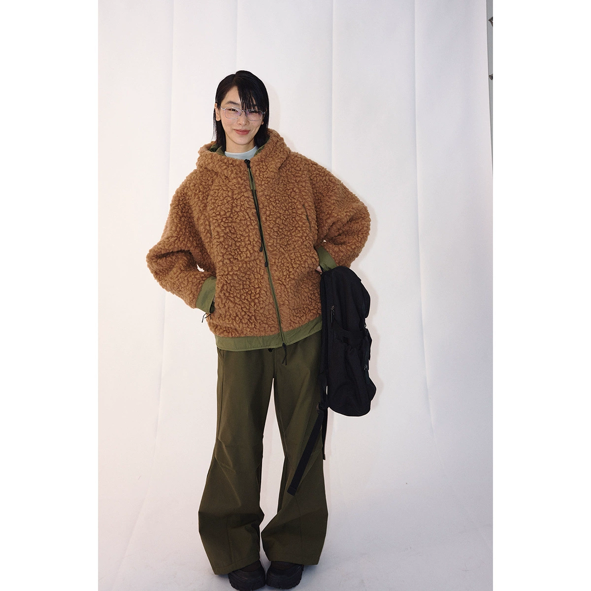 [Время] Новый импортный шерстяной большой пеллет куртка V7788