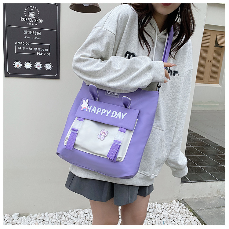 Large-capacity file bag, primary school student handbag that can be carried on one shoulder, book bag for girls with high appearance standards, homework books and test papers bag Specification drawing