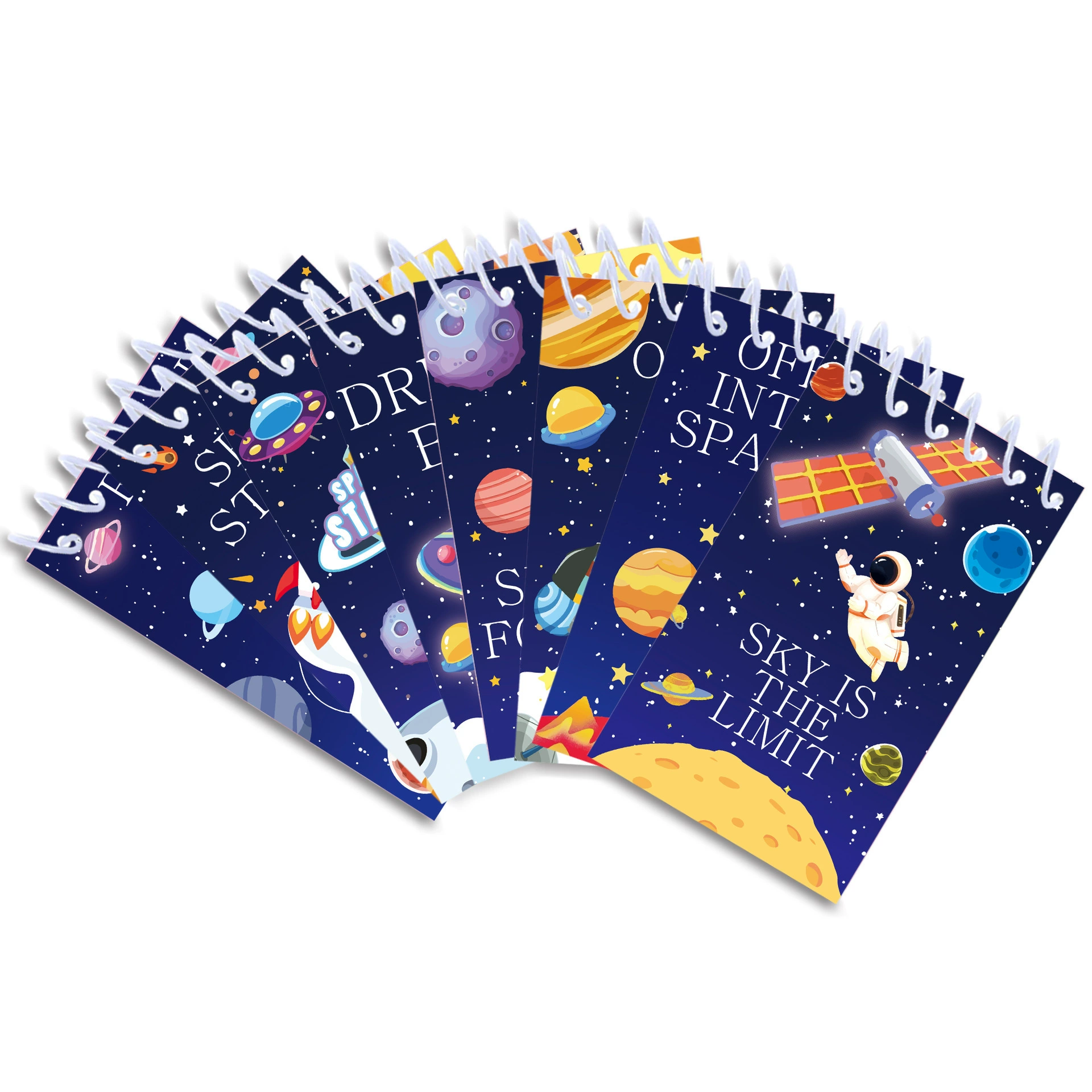 XQ006 Planet vertically flipped portable coil notepad student paper notepad can tear loose leaf notes