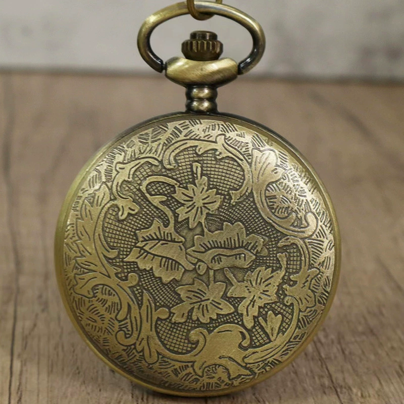 Bronze quartz retro big pocket watch, wholesale