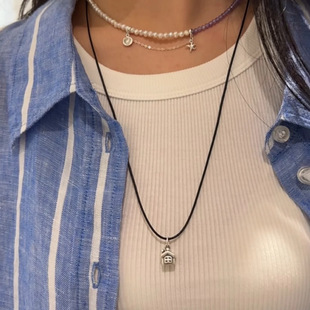Japanese Style Simple Cloud House Pendant Trendy People's Street Ins Style Accessories Adjustable silver Clavicle Chain