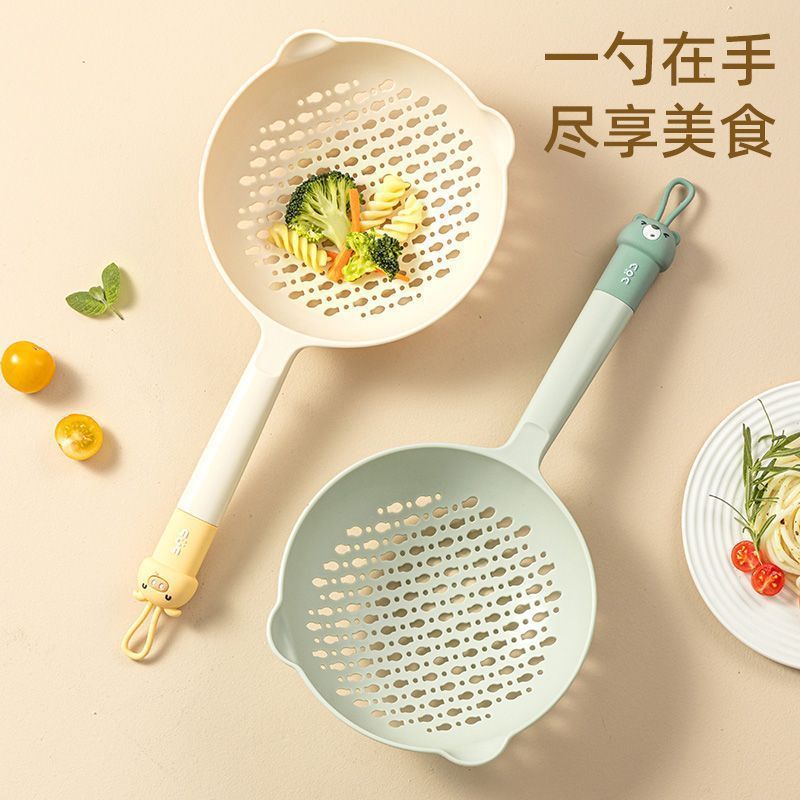 食品级捞面勺滤勺卡通漏勺家用厨房滤网笊篱饺子沥水过滤大捞勺子|undefined
