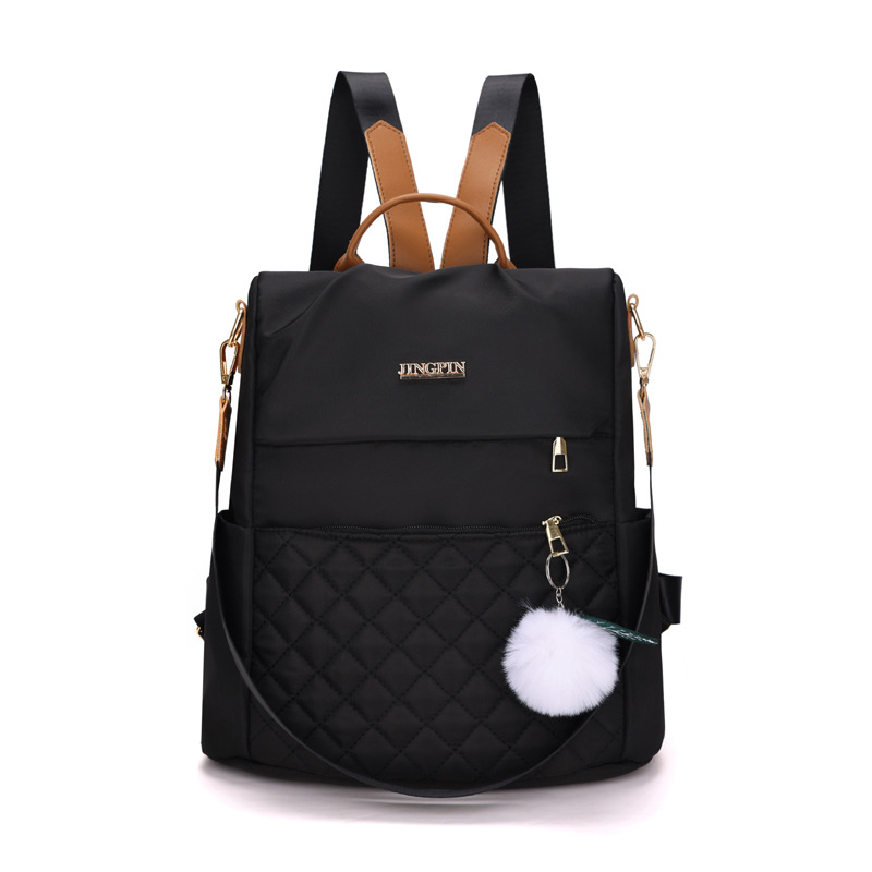 Mochila antirrobo de nailon para mujer 2023 nuevo estilo casual de gran capacidad mochila de viaje de doble uso mochila de diamantes al por mayor