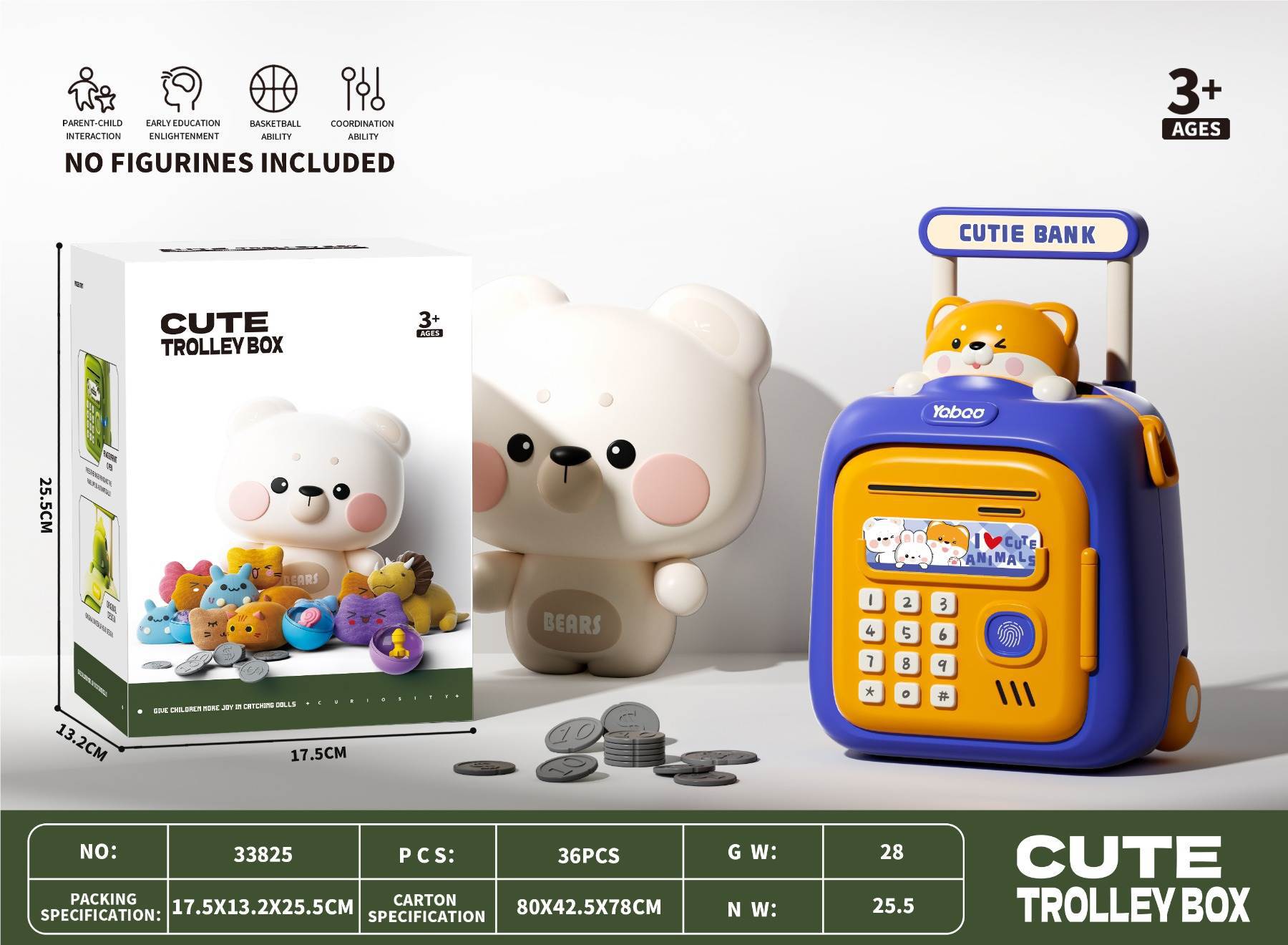 Trolley piggy bank-shiba inu