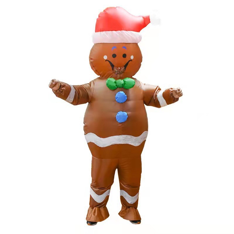 Transfronterizos nuevos trajes de Navidad de Papá Noel Gingerbread Man fiesta cos escenario disfraz accesorios ropa inflable