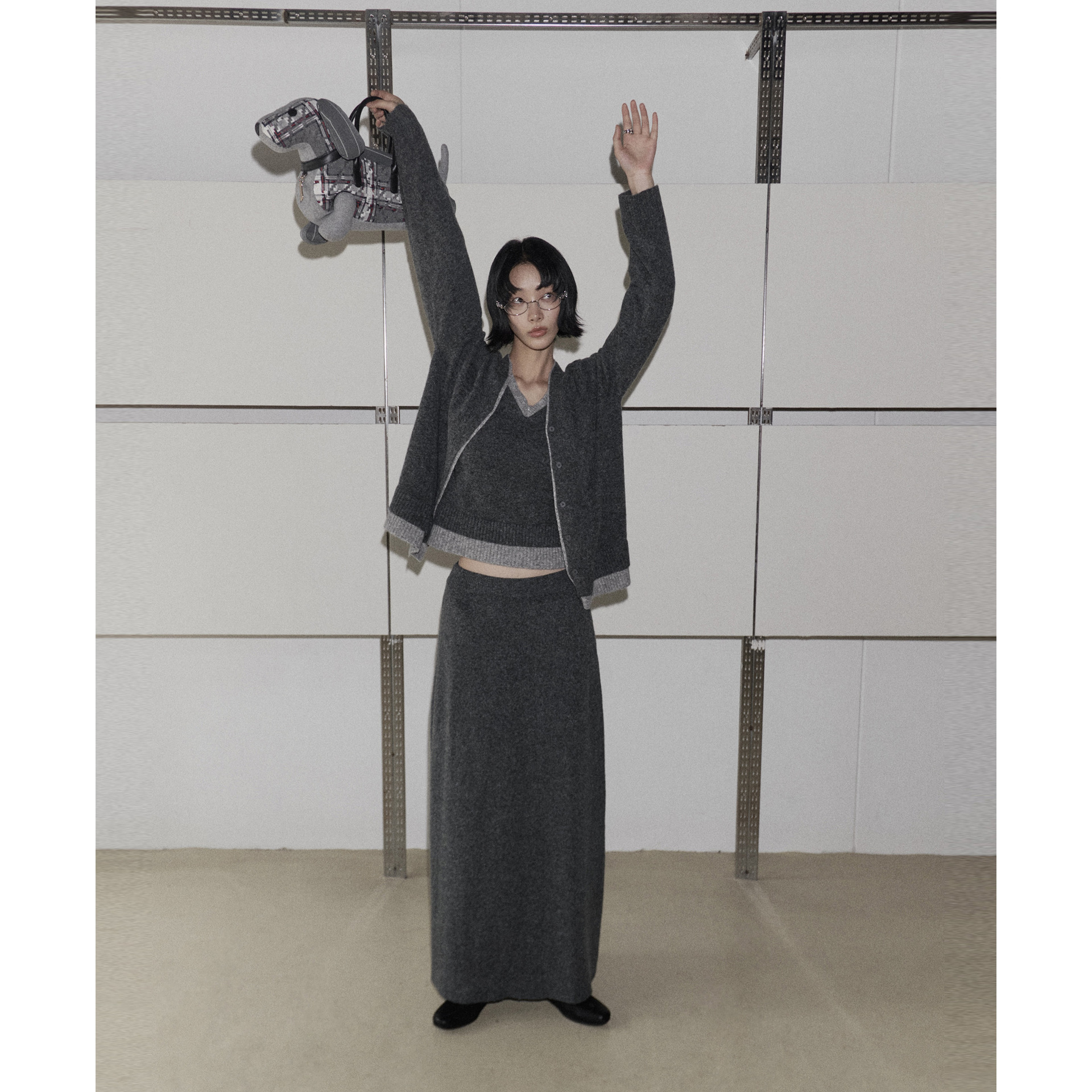 UNITY MODE miu系柔软羊毛针织半身裙女秋冬慵懒包臀长裙子241592