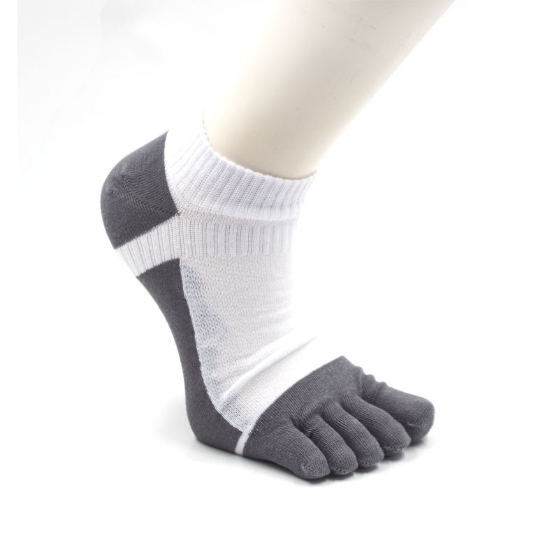 Calcetines de cinco dedos Algodón peinado de los hombres Cuatro estaciones Calcetines cortos gruesos medianos Malla transpirable calcetines en caja fábrica al por mayor calcetines de algodón