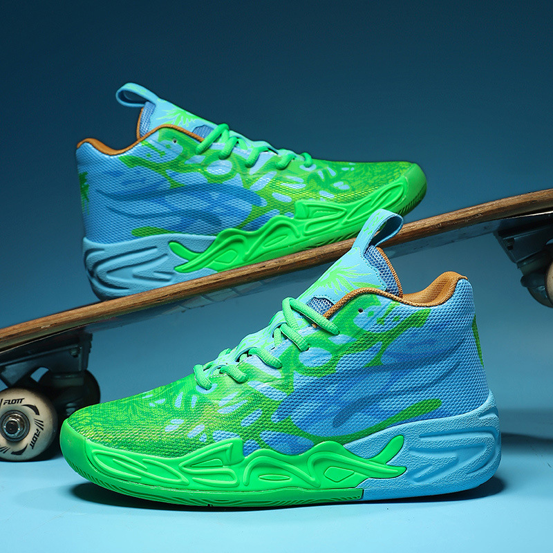 Tres bolas de cuatro generaciones de zapatos de baloncesto para hombres zapatos de fútbol de combate respirables estudiantes de secundaria fricción juvenil sonido Duck Duck zapatos de fútbol