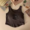 Cotton tank top, with embroidery, lifting effect, beautiful back