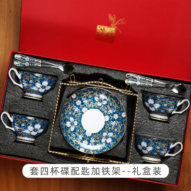 Taza de café de porcelana china Taza de estilo europeo exquisita de alta gama Juego de té de la tarde británico de alta gama Caja de regalo