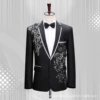 Black 214 sticky flower top+tie
