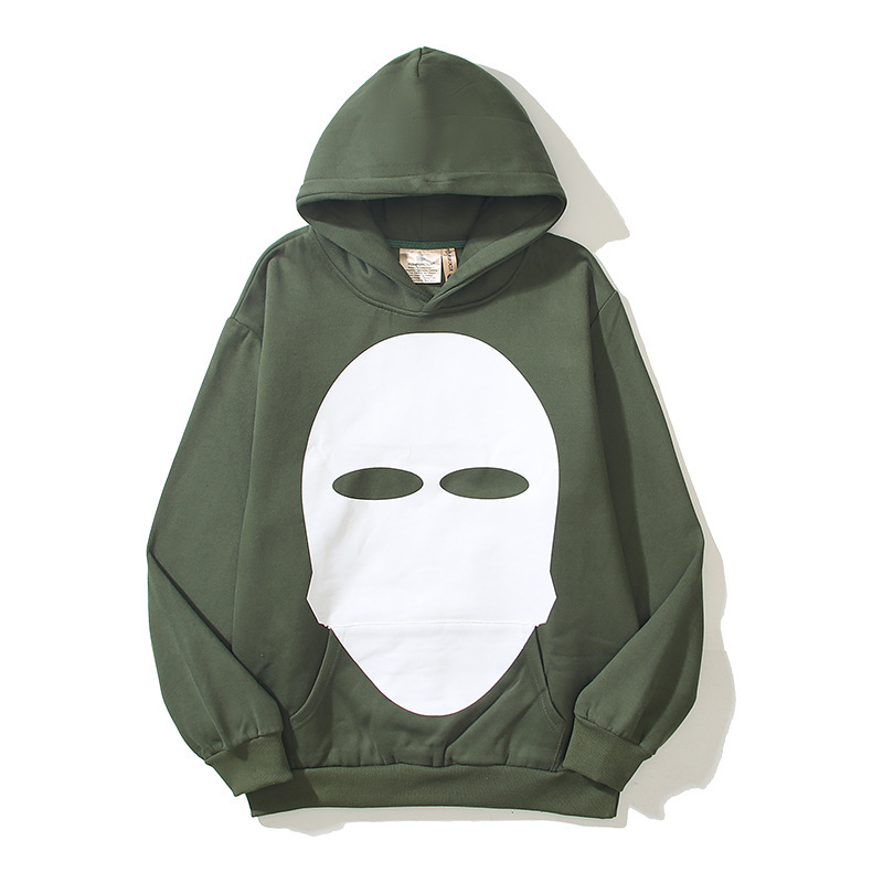 Îmbrăcăminte bărbătească Modă americană retro de stradă principală Hanorac Kanye Kanye unisex 2093 cu imprimeu de războinic mascat_voghion.com