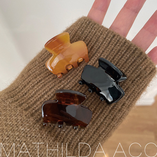 Korean girl cute acetic acid mini small grabber geometric rectangular hairpin side clip bangs clip small hair accessories