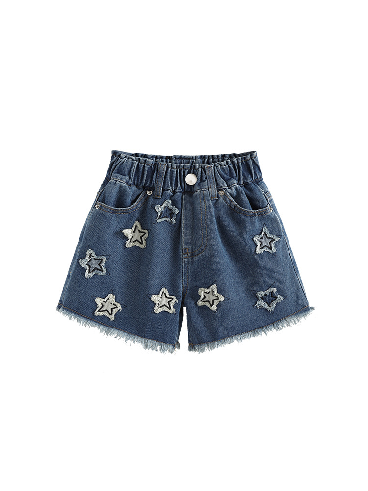 Transfronterizo malwee jeans de niña ropa de verano nuevo estilo europeo y americano para niños pequeños y medianos pantalones cortos de niña pequeños pantalones casuales image 5