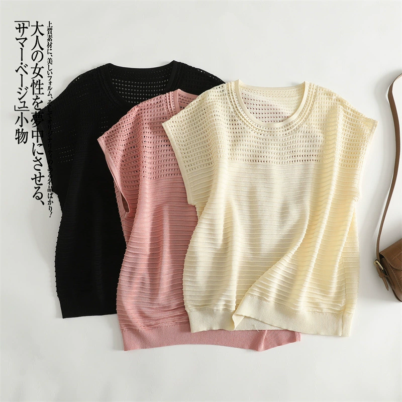 T-shirt, knitted sweater sleevless, elastic vest, plus size