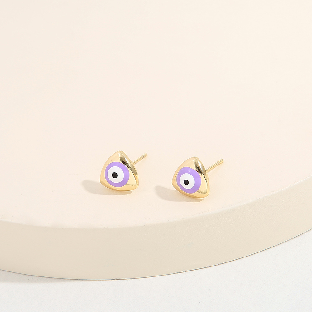 Fashion Devil's Eye Copper Ear Studs Plating Copper Earrings display picture 4