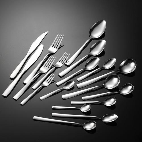 Iron stainless steel square handle Western tableware knife, fork and spoon gift C007 multi-specification cloth wheel polished steak knife