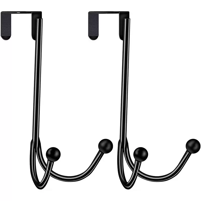 家用免打孔无痕设计置物架铁艺门背式铁艺卧室挂衣钩简约门后挂钩