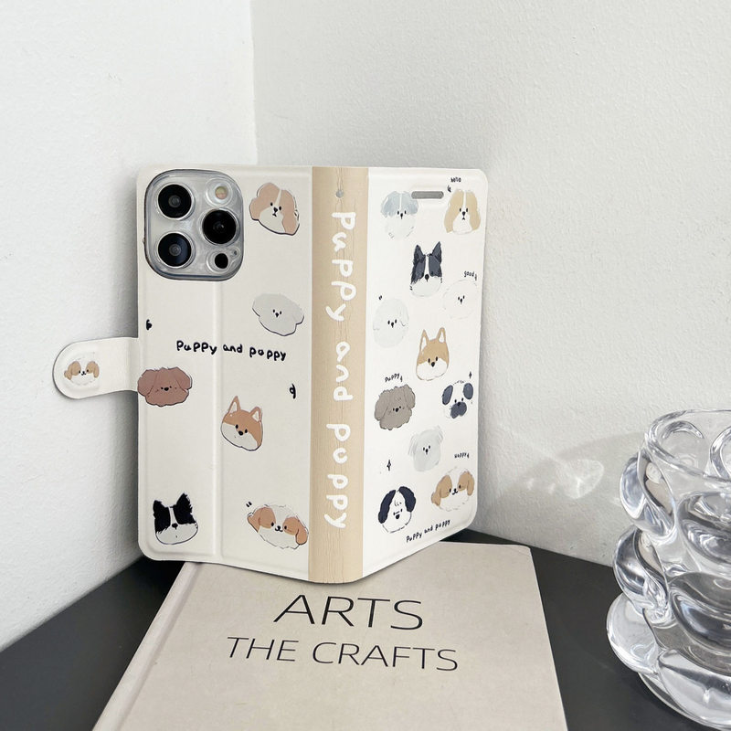 Cartoon Puppy Flip Card Holder Suitable for Samsung S26Ultra Mobile Phone Case Leather Case S25/S24Fe+/S23S22 Cartoon Puppy Flip Card Holder Suitable for Samsung S26Ultra Mobile Phone Case Leather Case S25/S24Fe+/S23S22
