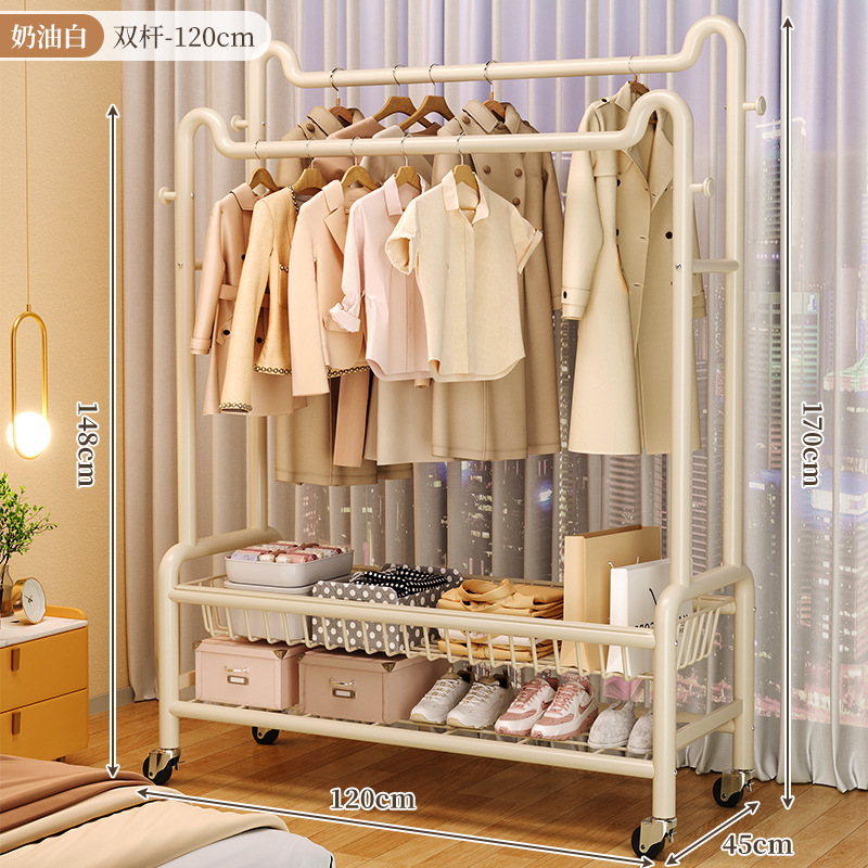 120CM 크림 화이트-더블 폴 더블 레이어 메쉬 바스켓-볼드 스타일