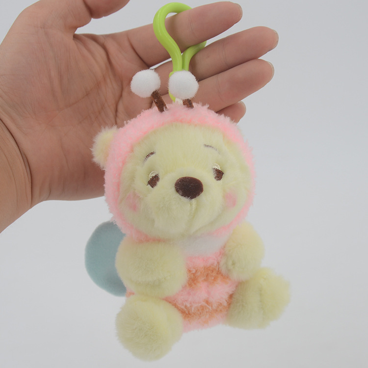 Sweet Family Series Pooh Cute Soft Winnie Bear Pendant Keychain Pooh Bee Cute Doll