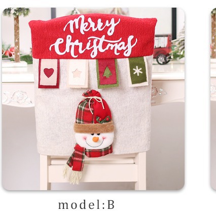 Transfronterizos nuevos artículos de decoración de Navidad dibujos animados tridimensionales Navidad viejos cubierta de silla muñeco de nieve cubierta de silla de alce