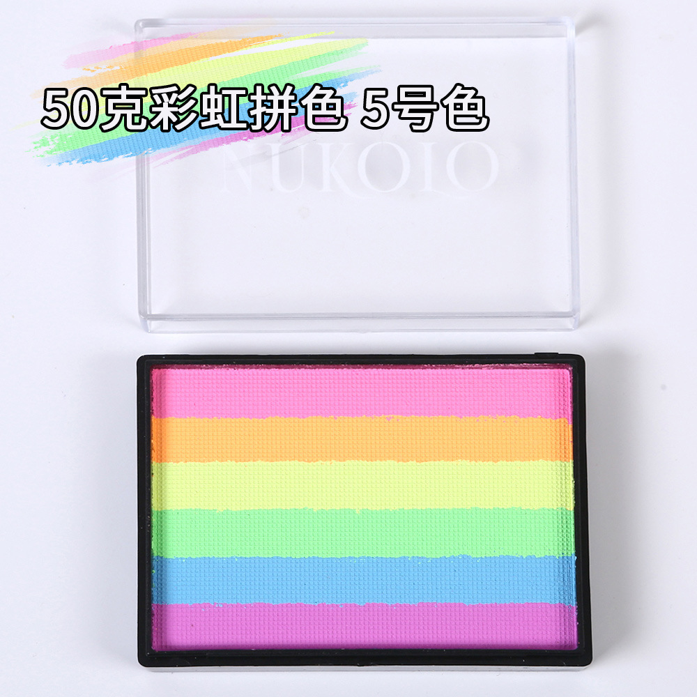 50g 6 colores a juego Arco Iris tira cara pintura a base de agua color a juego pigmento lavable cuerpo Arco Iris Cara color cubierta