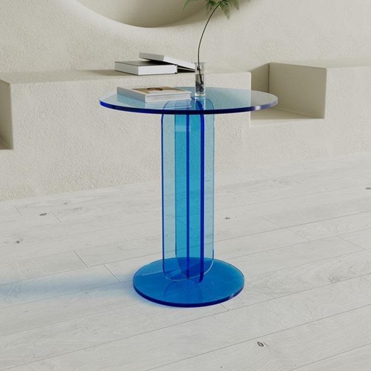 Transparent acrylic coffee table living room corner table tatami low table Internet celebrity home bay window hanging tea table corner coffee table