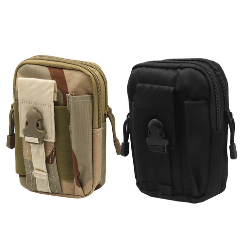 Outdoor leisure sports tactical waist bag men's mobile phone bag wearing belt vertical camouflage hanging bag military fan waist bag large capacity