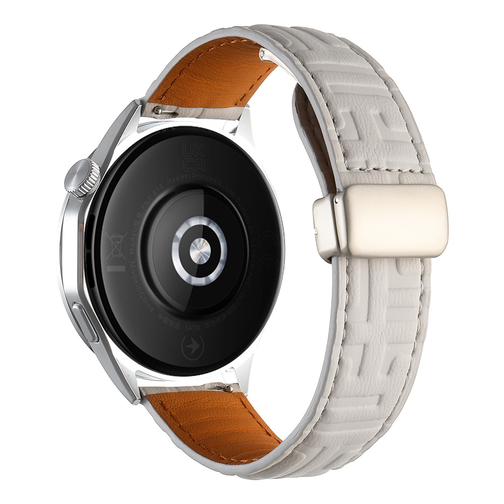 38g Weight Watch Strap Classification Pu Leather Material Solid Color Pattern Retro Style Retro Solid Color Watch Strap 7