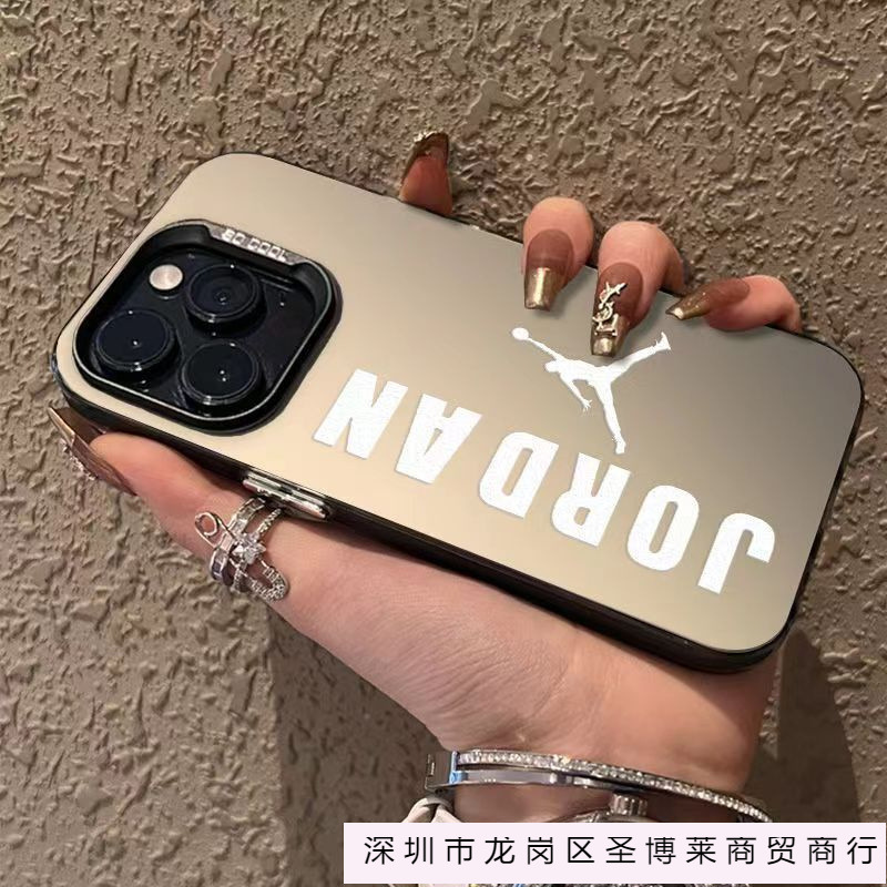 Double-Layer Imd Color Silver Jordan Suitable for Apple 17Promax Mobile Phone Case New Anti-Fall 16/15 Cross-Border Trendy Brand 14