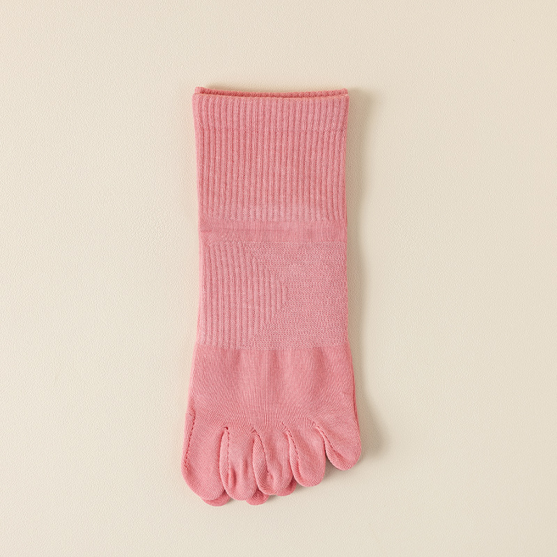 Calcetines de cinco dedos, calcetines de primavera y otoño, antiodorante, sudor, anti-bolas, calcetines de algodón puro transpirables y calcetines de barril cortos.