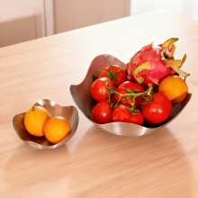 创意不锈钢果盘架莲花形水果盘家居桌面多用途托盘沙拉盆出口批发