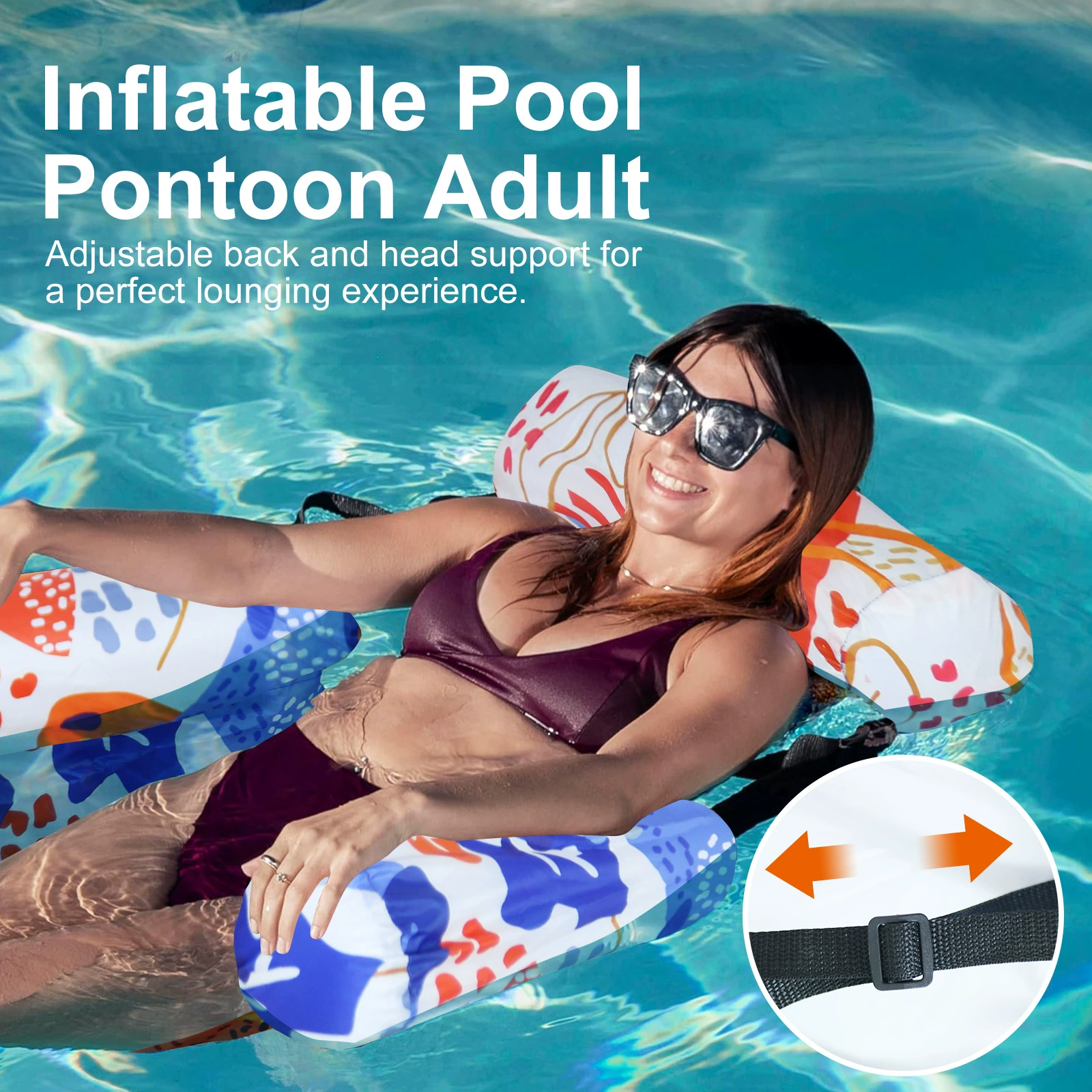 Новое надувное сиденье с тремя трубками, гамак для бассейна, складная спинка, плавающий ряд, надувная кровать, кленовый лист, плавающий ряд, чехол для плавания, кольцо для плавания