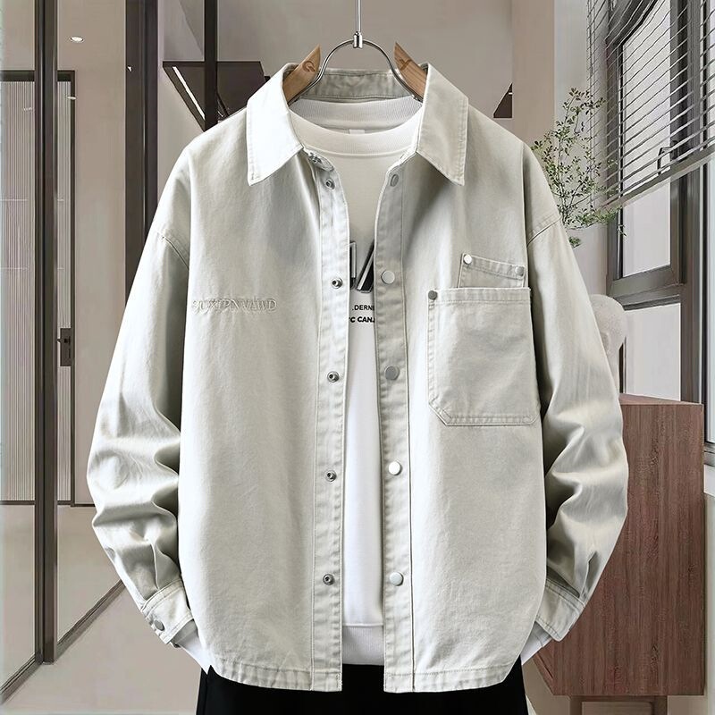 Spring and Autumn Denim Jacket for Men 2026 New American Retro Style Trendy Loose-Fitting Stylish Shirt for Teenagers Spring and Autumn Denim Jacket for Men 2026 New American Retro Style Trendy Loose-Fitting Stylish Shirt for Teenagers