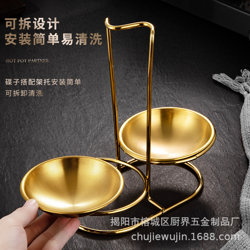 チタンメッキ金色スープスプーン棚ステンレススプーン漏れスプーン鍋スプーン棚ホテル食器棚陶磁器皿スプーン棚|undefined