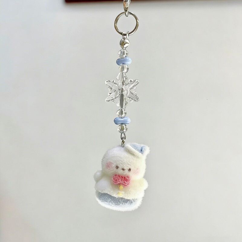 Li Shen's Smiling Snowman Plush Keychain Exquisite Phone Chain Bag Accessory Niche Ccd