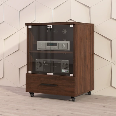 Wood Ktv Cabinet with — Electric car big tripod - walnut-color-second-layer-solid-wood-ecological-board