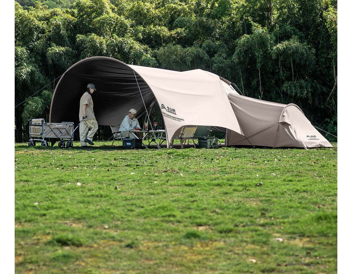 Dome Canopy Tent Outdoor Sunshade New Camping Style Fully Automatic Quick-Open Sunshade Titanium Black Coating 2026 New Model