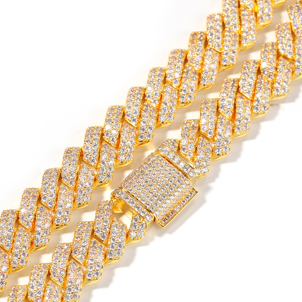 129g Weight Zircon Inlay Material Bracelets, Necklace Classification 1 Piece Quantity Daily, Street Occasion Copper Material Geometric Pattern Men's Gender Inlay Design Hip-Hop Style Hip-hop Geometric Copper Inlay Zircon Bracelets Necklace 4